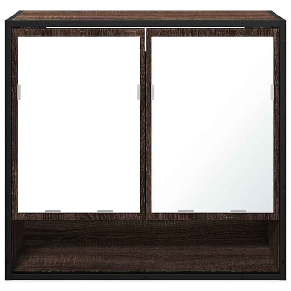 vidaXL Kylpyhuoneen peilikaappi ruskea tammi 65x20x60 cm tekninen puu