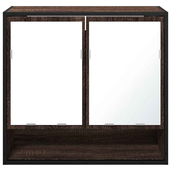 vidaXL Baderomsskap med speil brun eik 65x20x60 cm konstruert tre