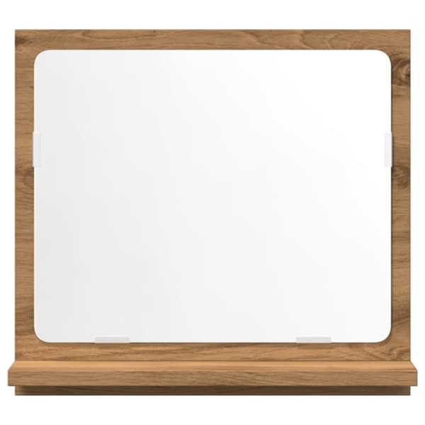 vidaXL Baderomshylle med speil artisan eik 40x11x37 cm konstruert tre