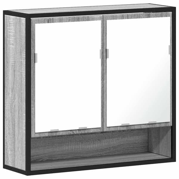 vidaXL Kylpyhuoneen peilikaappi harmaa Sonoma 65x20x60 cm tekninen puu