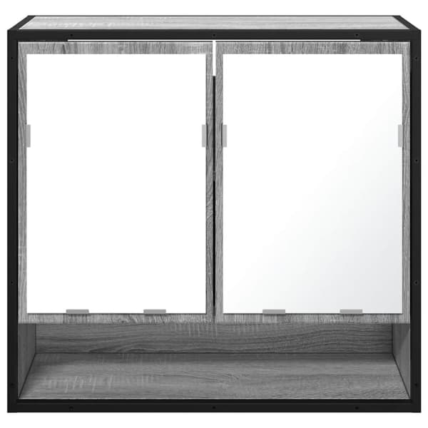 vidaXL Kylpyhuoneen peilikaappi harmaa Sonoma 65x20x60 cm tekninen puu