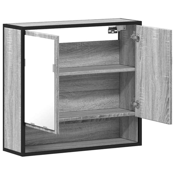 vidaXL Kylpyhuoneen peilikaappi harmaa Sonoma 65x20x60 cm tekninen puu