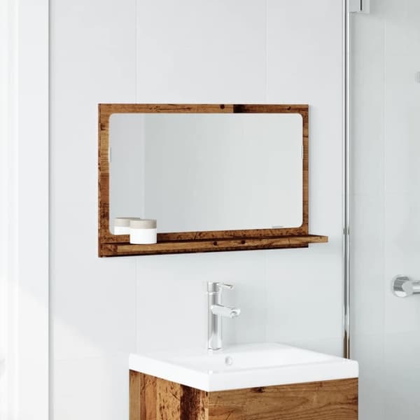 vidaXL Kylpyhuoneen peilikaappi vanha puu 60x11x37 cm tekninen puu