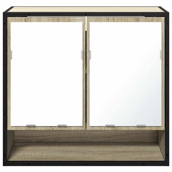 vidaXL badeværelsesskab m. spejl 65x20x60 cm konstrueret træ sonoma-eg