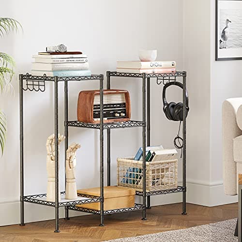 Badeværelseshylde - skab - metalstativ - 3 niveauer - 30 x 30 x 73 cm - sort