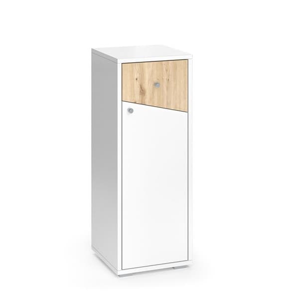 Midischrank Irida Garderob, 30x81cm, Vit/Hantverk, Artisan Oak, Vicco