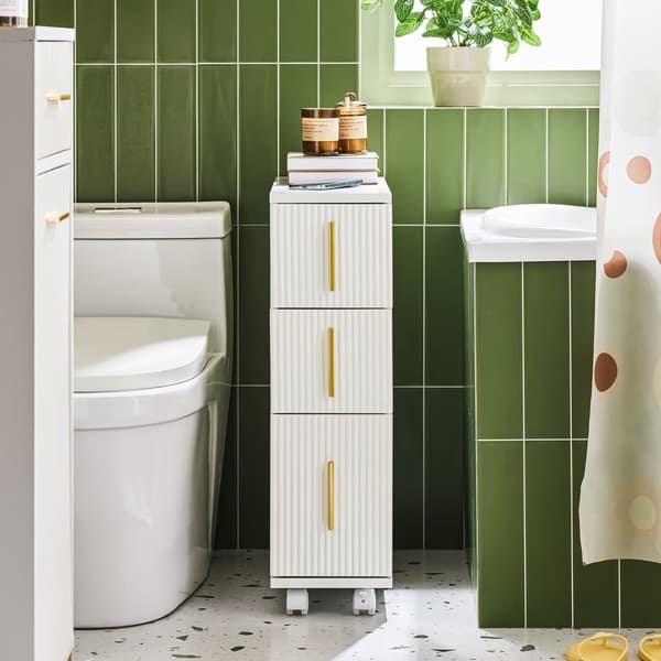 SoBuy Badeværelsesskab Toiletpapirholder Badeværelsesreol BZR183-W