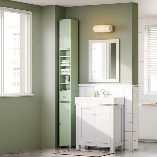 SoBuy Kylpyhuone kaappi Korkea kaappi laatikkoa BZR34-GR