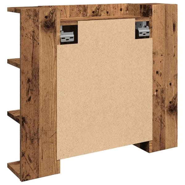 vidaXL Speilskap med LED gammelt tre 70x16,5x60 cm