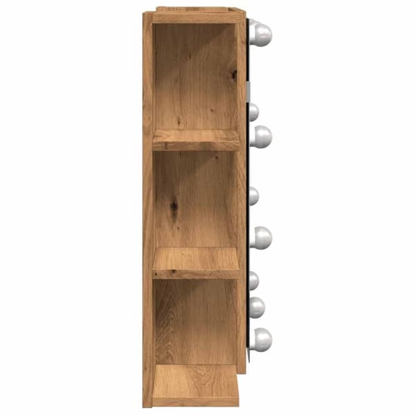vidaXL Speilskap med LED artisan eik 70x16,5x60 cm