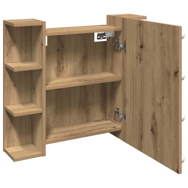 vidaXL Speilskap med LED artisan eik 70x16,5x60 cm