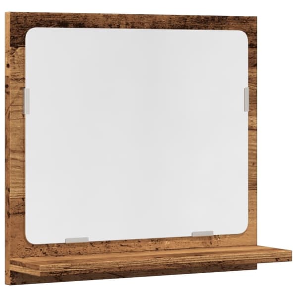 vidaXL Spegelskåp för badrum åldrat trä 40x11x37 cm konstruerat trä