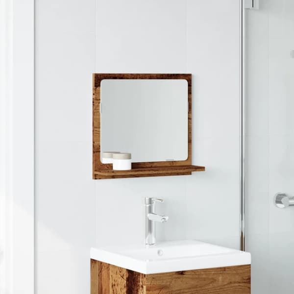 vidaXL spejlskab 40x11x37 cm konstrueret træ antikt træ
