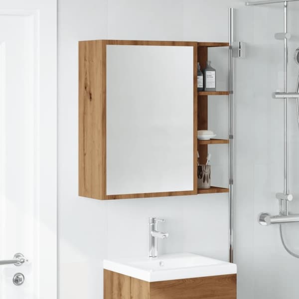 vidaXL Speilskap til baderom artisan eik 62,5x20,5x64cm konstruert tre