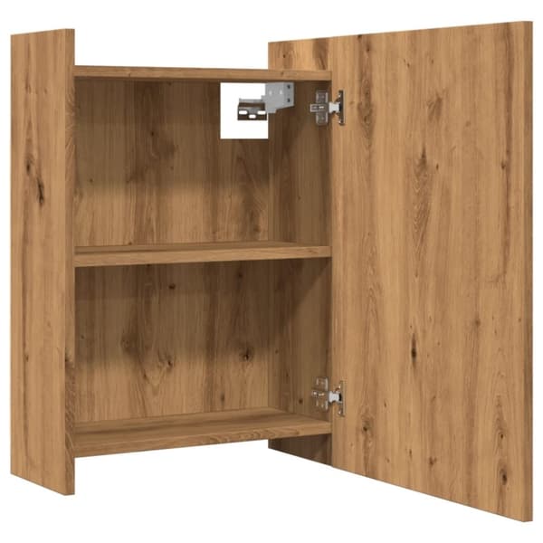 vidaXL Speilskap til baderom artisan eik 62,5x20,5x64cm konstruert tre