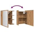 Miniatyrbilde 9 av 11: vidaXL Speilskap til baderom artisan eik 62,5x20,5x64cm konstruert tre