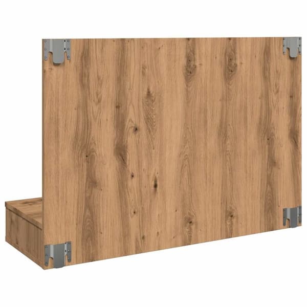 vidaXL spejlskab med LED-lys 90x31,5x62 cm kunsteg