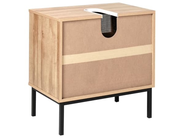 Badeværelsesskab Light Wood Chipboard Rattan Front Wicker 60 x 60 cm Boho Design