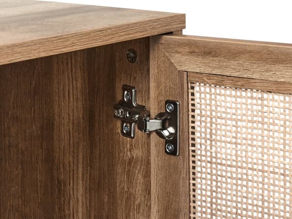 Badeværelsesskab Light Wood Chipboard Rattan Front Wicker 60 x 60 cm Boho Design