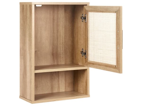 Badeværelsesskab Lyst træ Spånplade Rattan Front Fletning 40 x 60 cm Boho Design