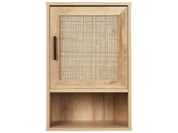 Badeværelsesskab Lyst træ Spånplade Rattan Front Fletning 40 x 60 cm Boho Design
