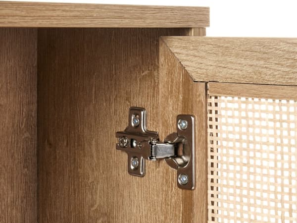 Badeværelsesskab Lyst træ Spånplade Rattan Front Fletning 40 x 60 cm Boho Design