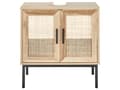 Miniatyrbillede 5 af 11: Badeværelsesskab Light Wood Chipboard Rattan Front Wicker 60 x 60 cm Boho Design