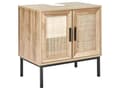 Miniatyrbillede 1 af 11: Badeværelsesskab Light Wood Chipboard Rattan Front Wicker 60 x 60 cm Boho Design