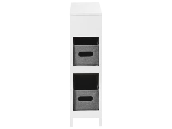 Badeværelsesskab hvid MDF 20 x 70 cm med kurveopbevaring smal