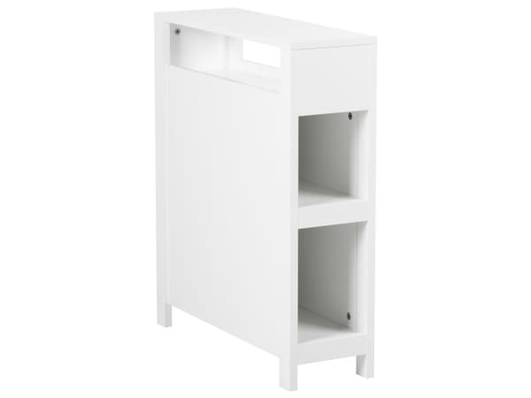 Badeværelsesskab hvid MDF 20 x 70 cm med kurveopbevaring smal