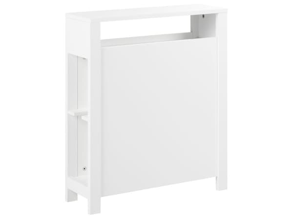 Badeværelsesskab hvid MDF 20 x 70 cm med kurveopbevaring smal