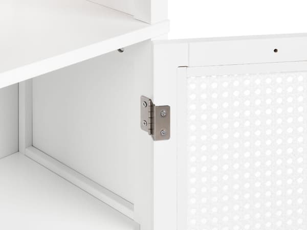 Badeværelsesskab hvid MDF 30 x 160 cm højt med hylder opbevaring moderne stil badeværelse