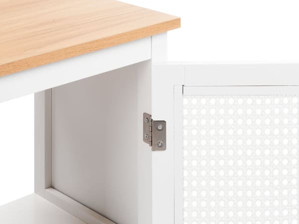 Servantskap Hvit MDF 60 x 75 cm Baderomsoppbevaring med Hyller Perforerte Dører