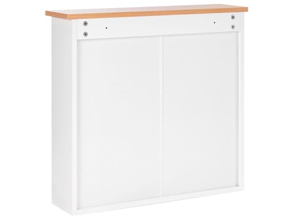 Badrumsskåp Vit MDF 17 x 60 cm Väggmonterad Spegel Förvaring Skandinavisk Stil