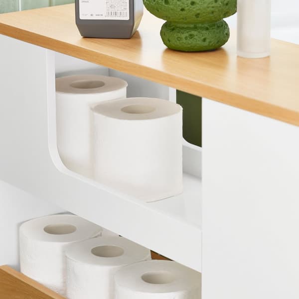 SoBuy Badeværelsesskab Toiletpapirholder Badeværelsesreol BZR190-WN