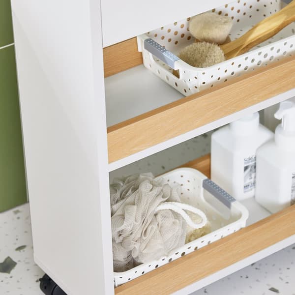 SoBuy Badeværelsesskab Toiletpapirholder Badeværelsesreol BZR190-WN