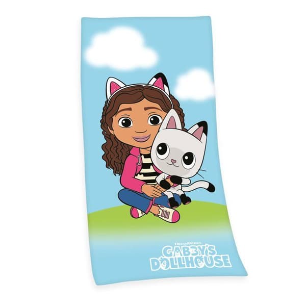 Herding Badhandduk i Sammet, Gabby's Dollhouse, 75 x 150 cm, 100% Bomull, Sammet