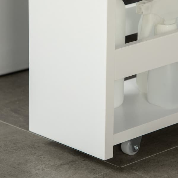 Rootz 3 -lags opbevaringsvogn - opbevaringshylde - rullende vogn - let mobilitet - 48L x 15w x 80H cm - ideel til badeværelse, køkken, kontor, vaskeru