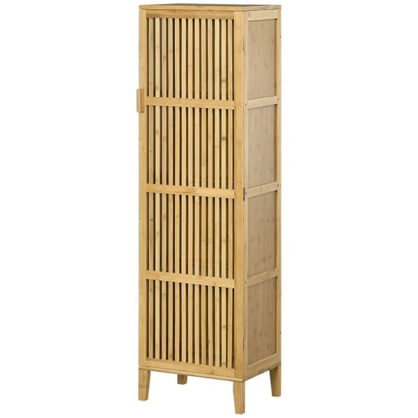 Rootz bambu förvaringsskåp - arrangör - högt skåp - rymdbesparande - 40 x 30 x 140 cm