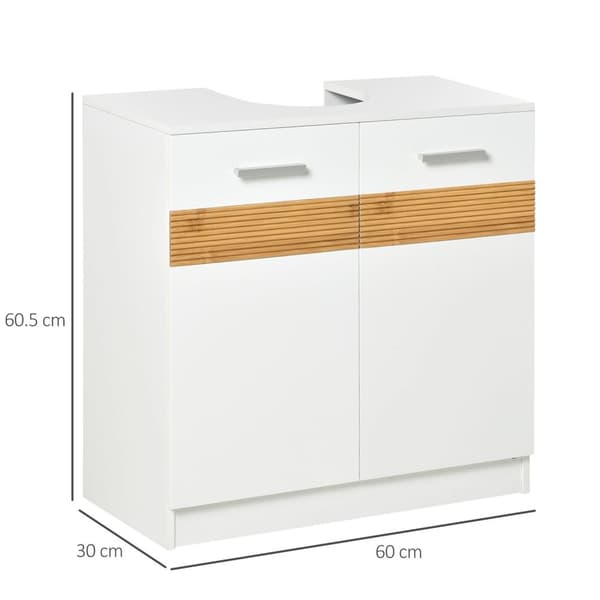 Rootz Badeværelsesbaseskab - Vanity Unit - Chic Style - Space Saver - MDF 60L X 30W X 60,5H cm hvid, brun