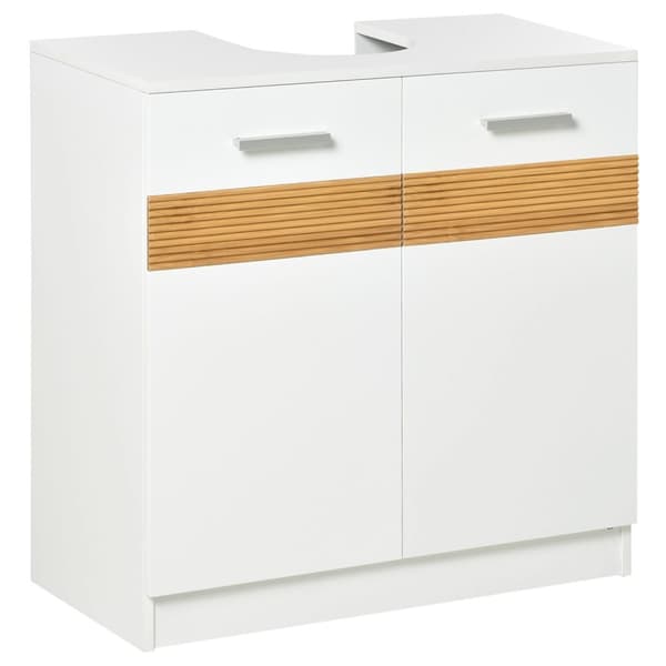 Rootz Badeværelsesbaseskab - Vanity Unit - Chic Style - Space Saver - MDF 60L X 30W X 60,5H cm hvid, brun