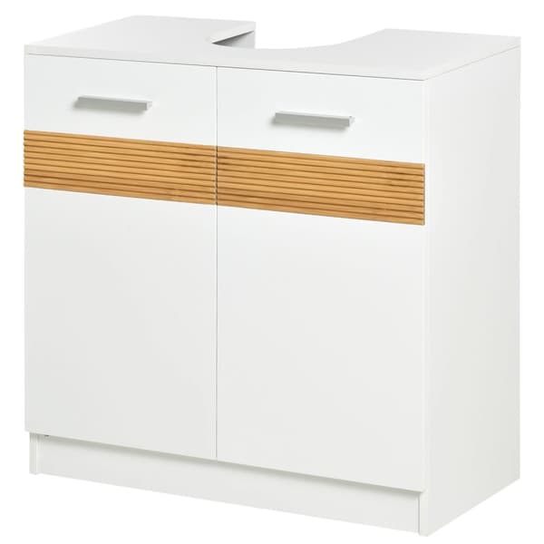 Rootz Badeværelsesbaseskab - Vanity Unit - Chic Style - Space Saver - MDF 60L X 30W X 60,5H cm hvid, brun