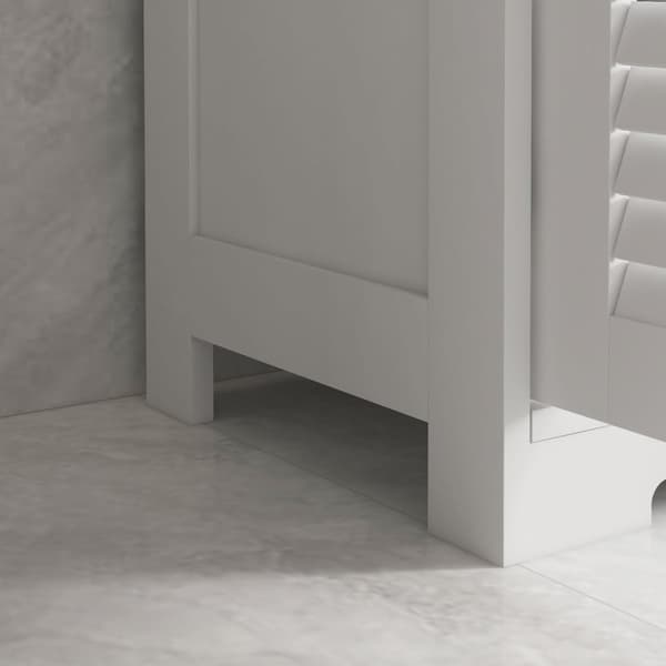Rootzin kylpyhuonekaappi - säilytysjärjestäjä - Space Saver - Korkeuden säädettävä hylly - 61 x 30,5 x 109,5 cm - valkoinen MDF