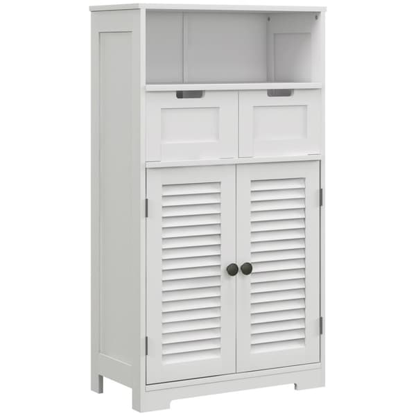 Rootzin kylpyhuonekaappi - säilytysjärjestäjä - Space Saver - Korkeuden säädettävä hylly - 61 x 30,5 x 109,5 cm - valkoinen MDF