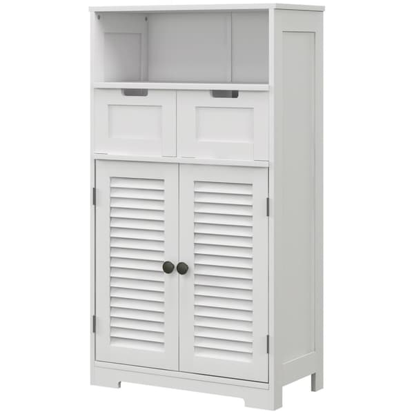 Rootzin kylpyhuonekaappi - säilytysjärjestäjä - Space Saver - Korkeuden säädettävä hylly - 61 x 30,5 x 109,5 cm - valkoinen MDF
