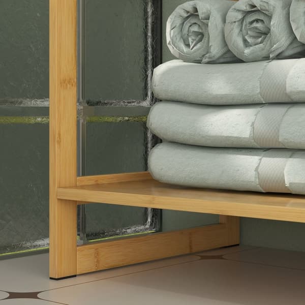 Rootz Badeværelsesbaseskab - Vanity Unit - Under Sink Storage - Holdbar bambus MDF - 70W x 33d x 79,5 timer cm