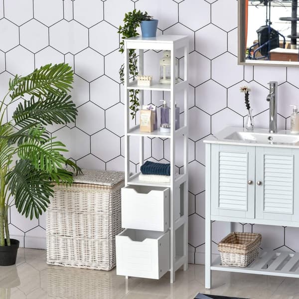Rootz badeværelse hylde kabinet - køkkenskab - opbevaringsarrangør - rumbesparende design - 30L x 30W x 144H cm