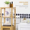 Pikkukuva 5 / 11: Rootzin kylpyhuoneen hylly - bambu korkea kaappi - kylpyhuoneen säilytys - säädettävät hyllyt - 33x30x120cm - kosteudenkestävä