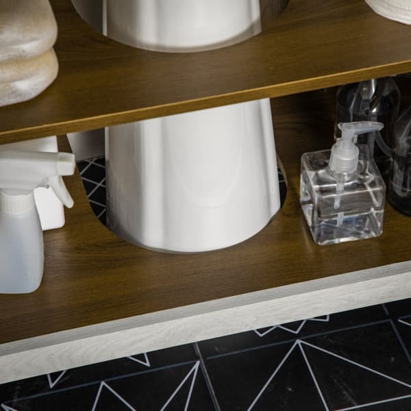 Rootz Badeværelse Sink Base Cabinet - Vanity Unit - Sink Storage - Slank Design - 60 x 30 x 60 cm - White & Brown