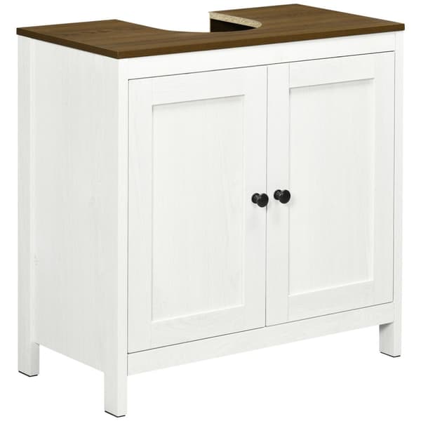 Rootz Badeværelse Sink Base Cabinet - Vanity Unit - Sink Storage - Slank Design - 60 x 30 x 60 cm - White & Brown